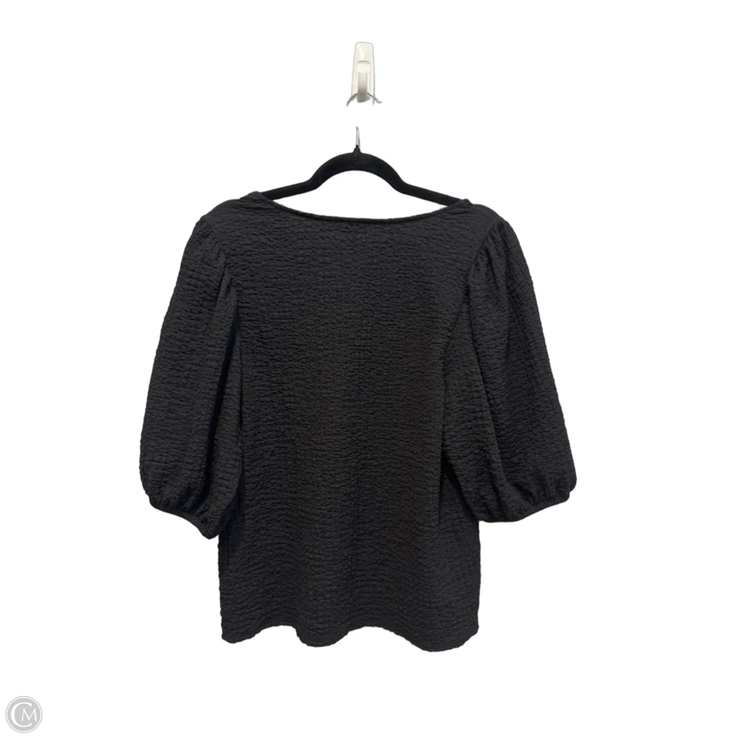 Top Short Sleeve By Terra & Sky In Black, Size: Xl