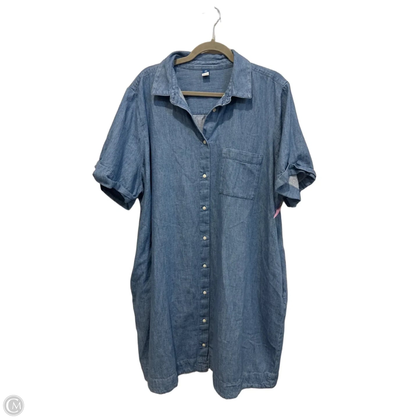 Dress Casual Midi By Old Navy In Blue Denim, Size: 2x