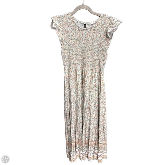 Dress Casual Midi By By The River In Floral Print, Size: L