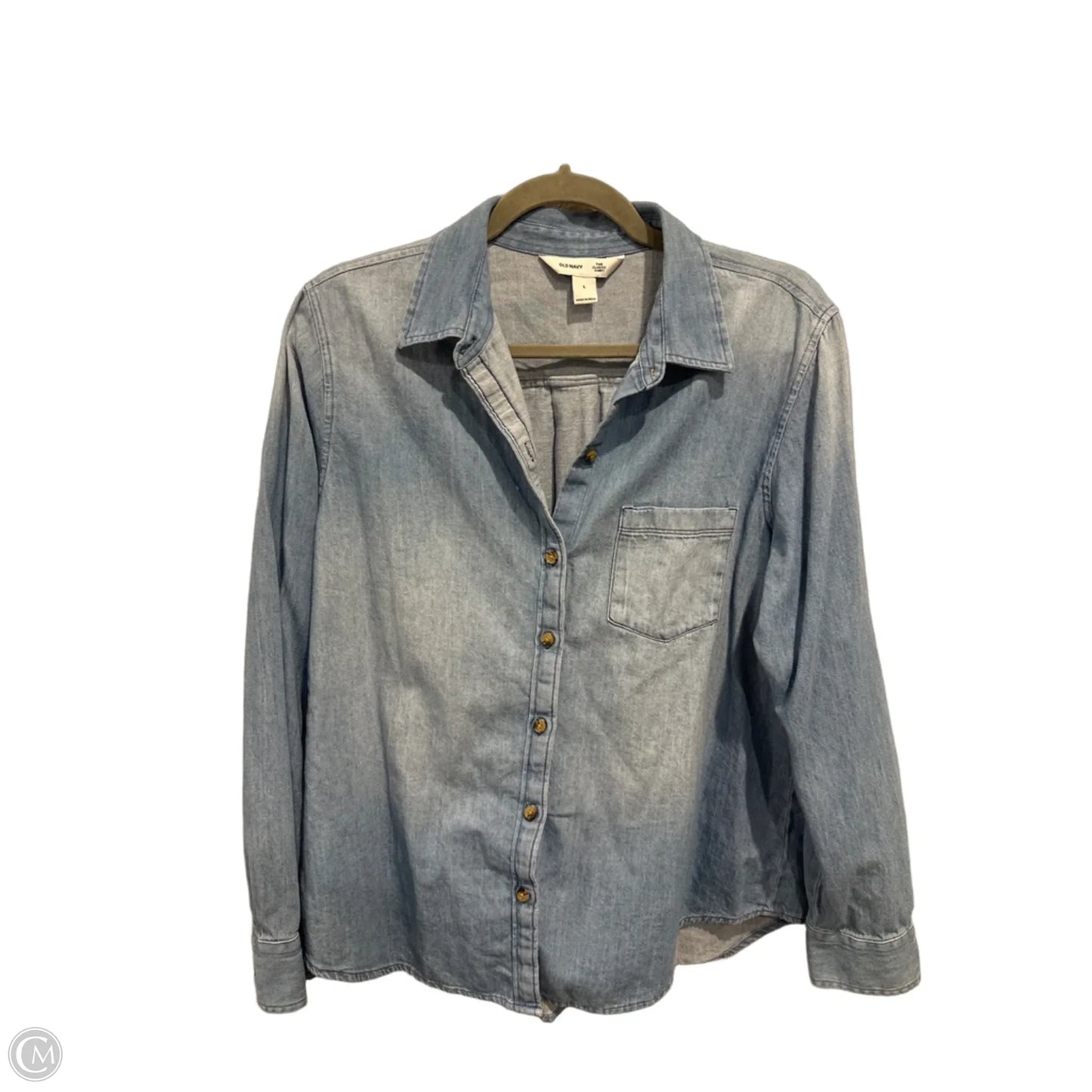 Top Long Sleeve By Old Navy In Blue Denim, Size: L