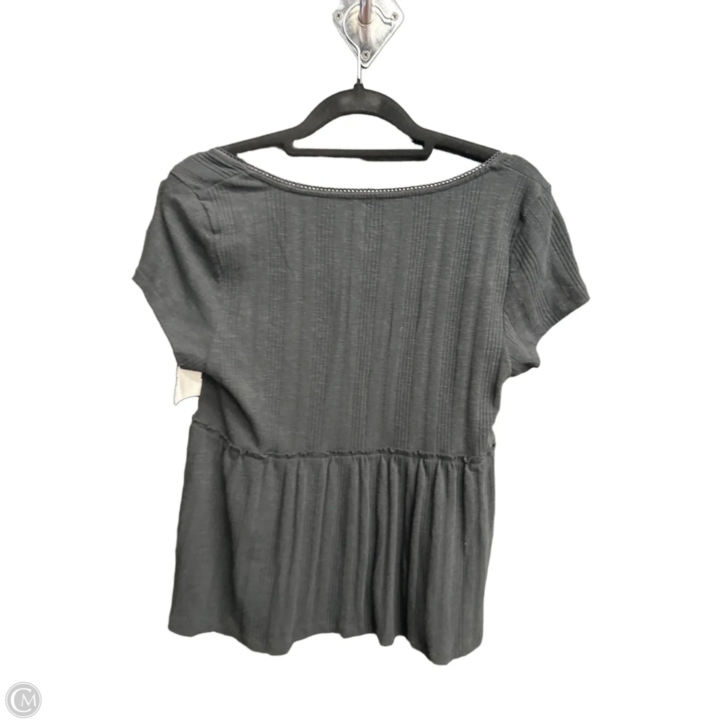 Top Short Sleeve By American Eagle In Black, Size: L