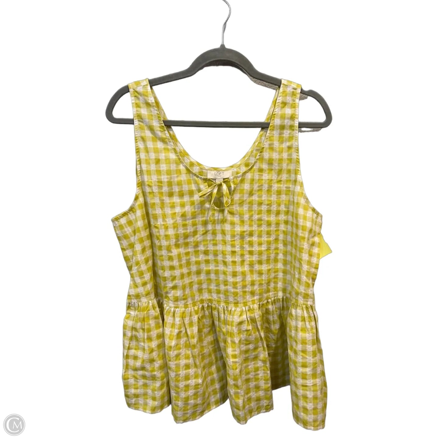 Top Sleeveless By Loft In Plaid Pattern, Size: L