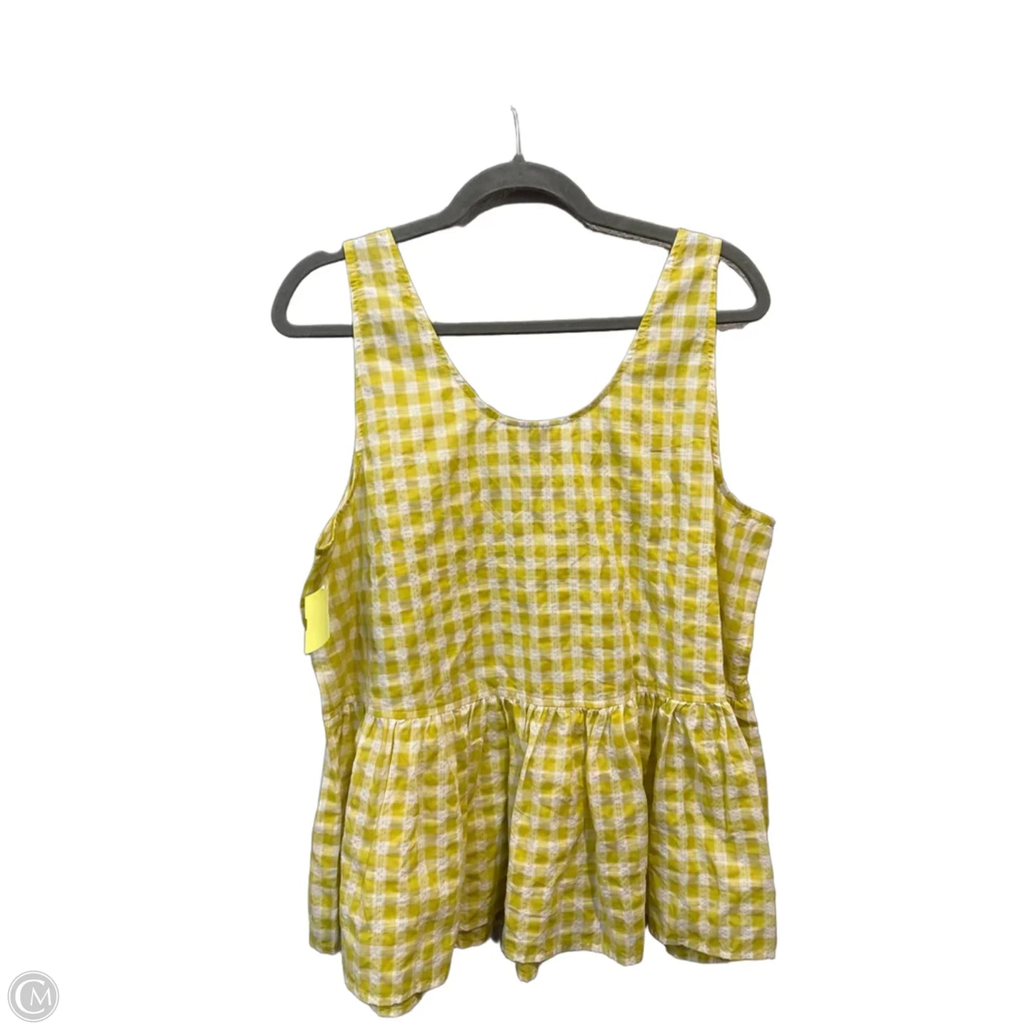 Top Sleeveless By Loft In Plaid Pattern, Size: L