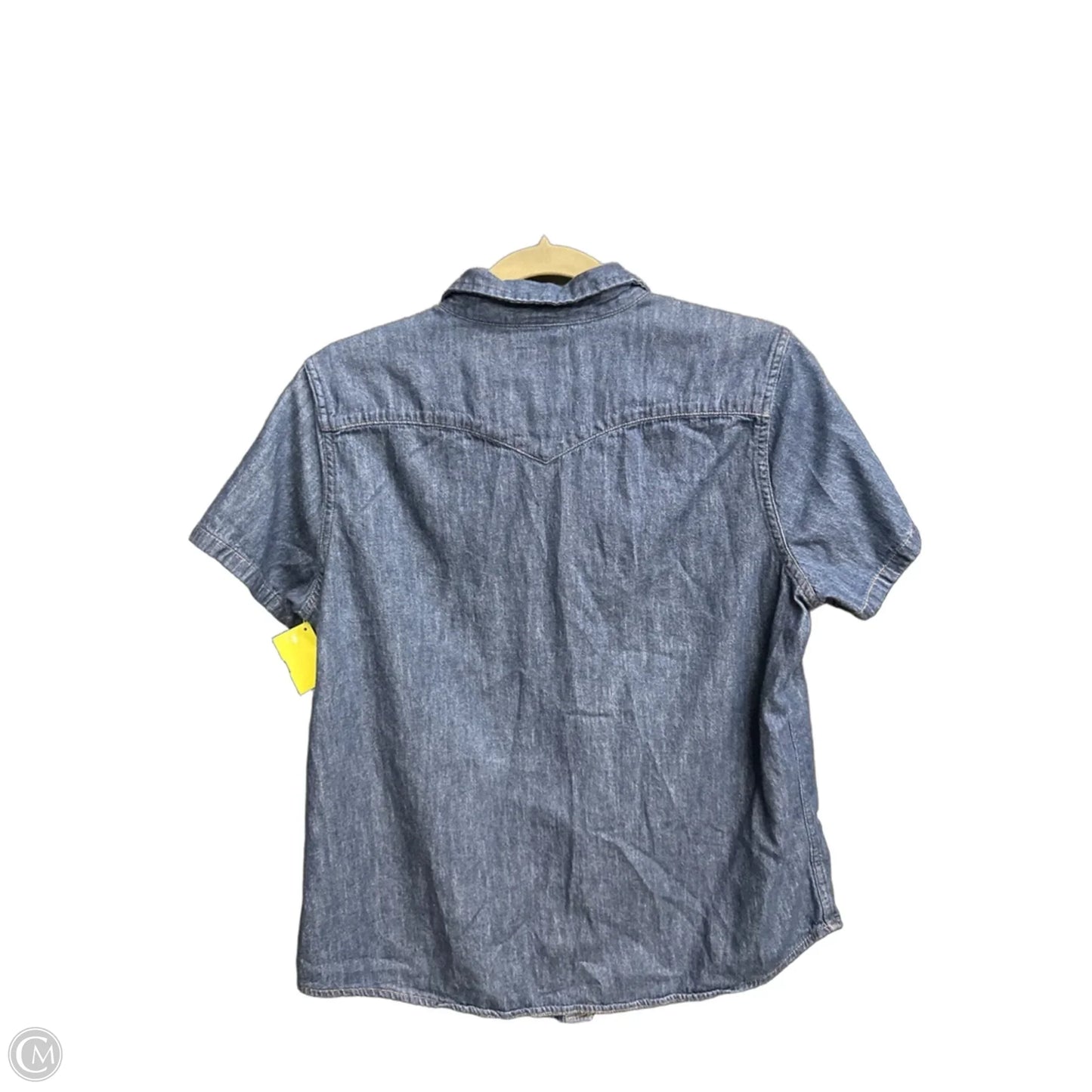 Top Short Sleeve By Levis In Blue Denim, Size: L