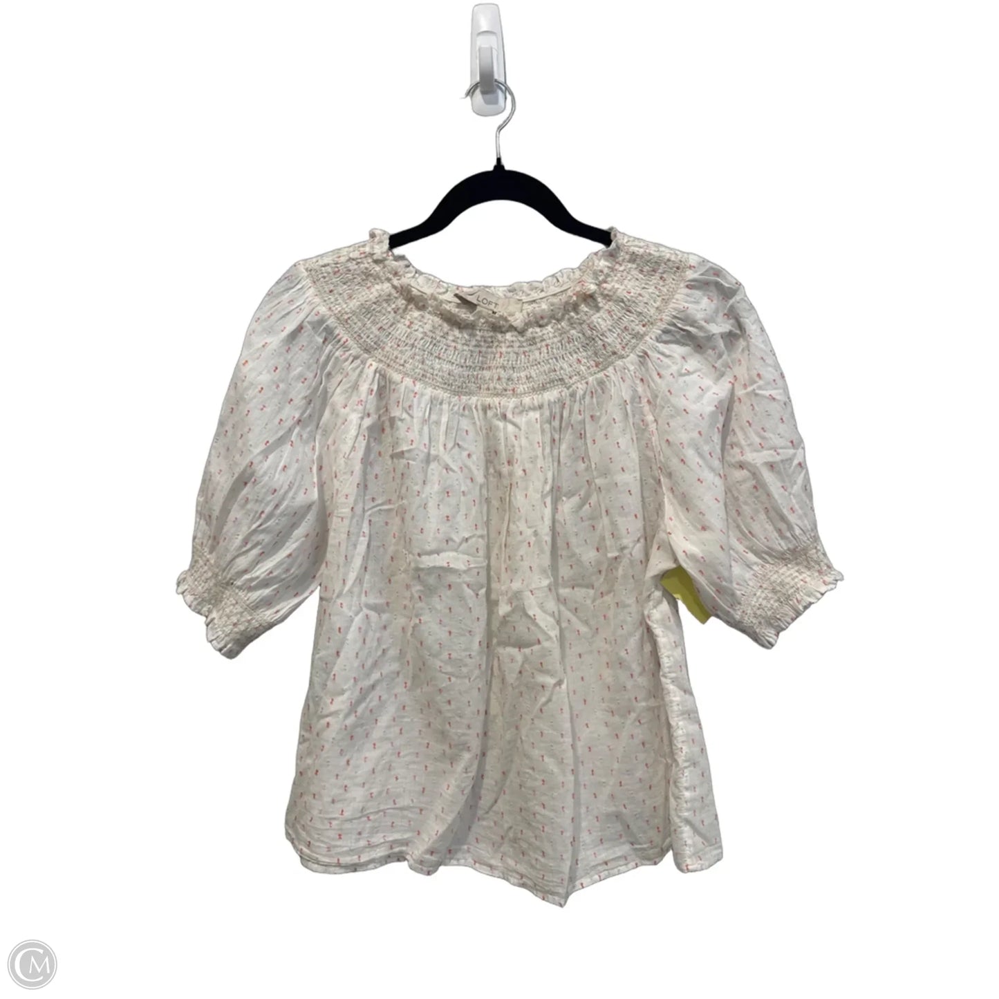 Top Short Sleeve By Loft In White, Size: M