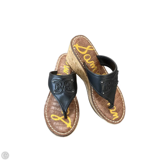 Sandals Heels Block By Sam Edelman In Black & Brown, Size: 6