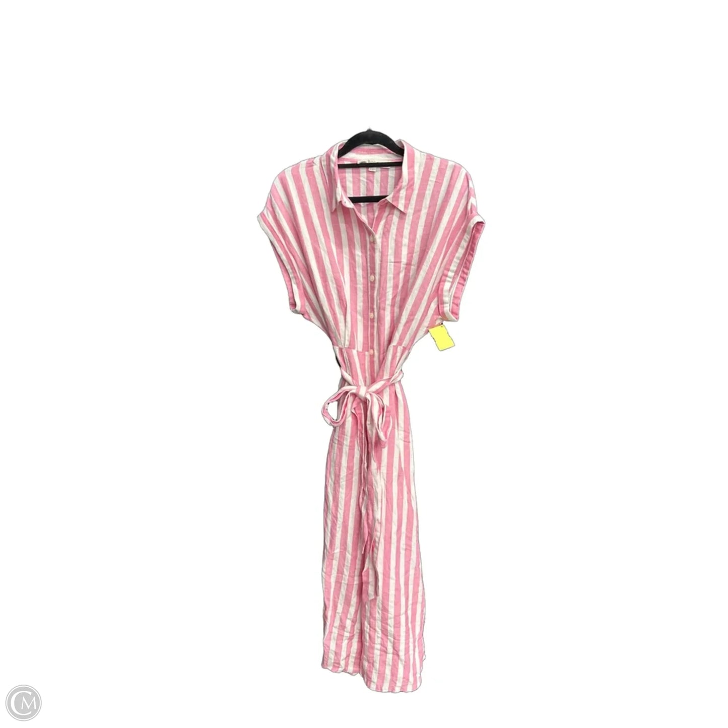 Dress Casual Midi By Loft In Striped Pattern, Size: M
