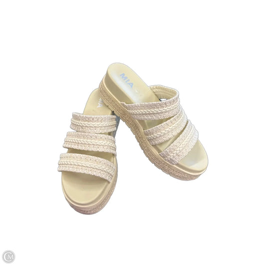 Sandals Heels Block By Mia In Cream, Size: 8