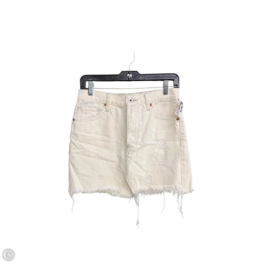 Skirt Mini & Short By Lucky Brand In White Denim, Size: 2