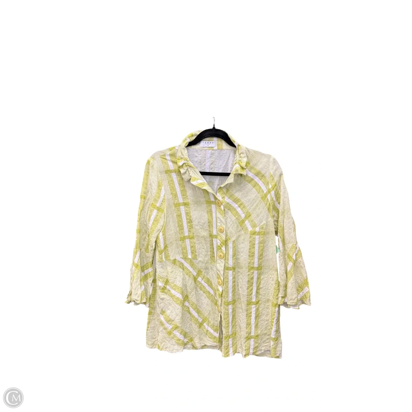 Top Long Sleeve By Clothes Mentor In Geometric Pattern, Size: M