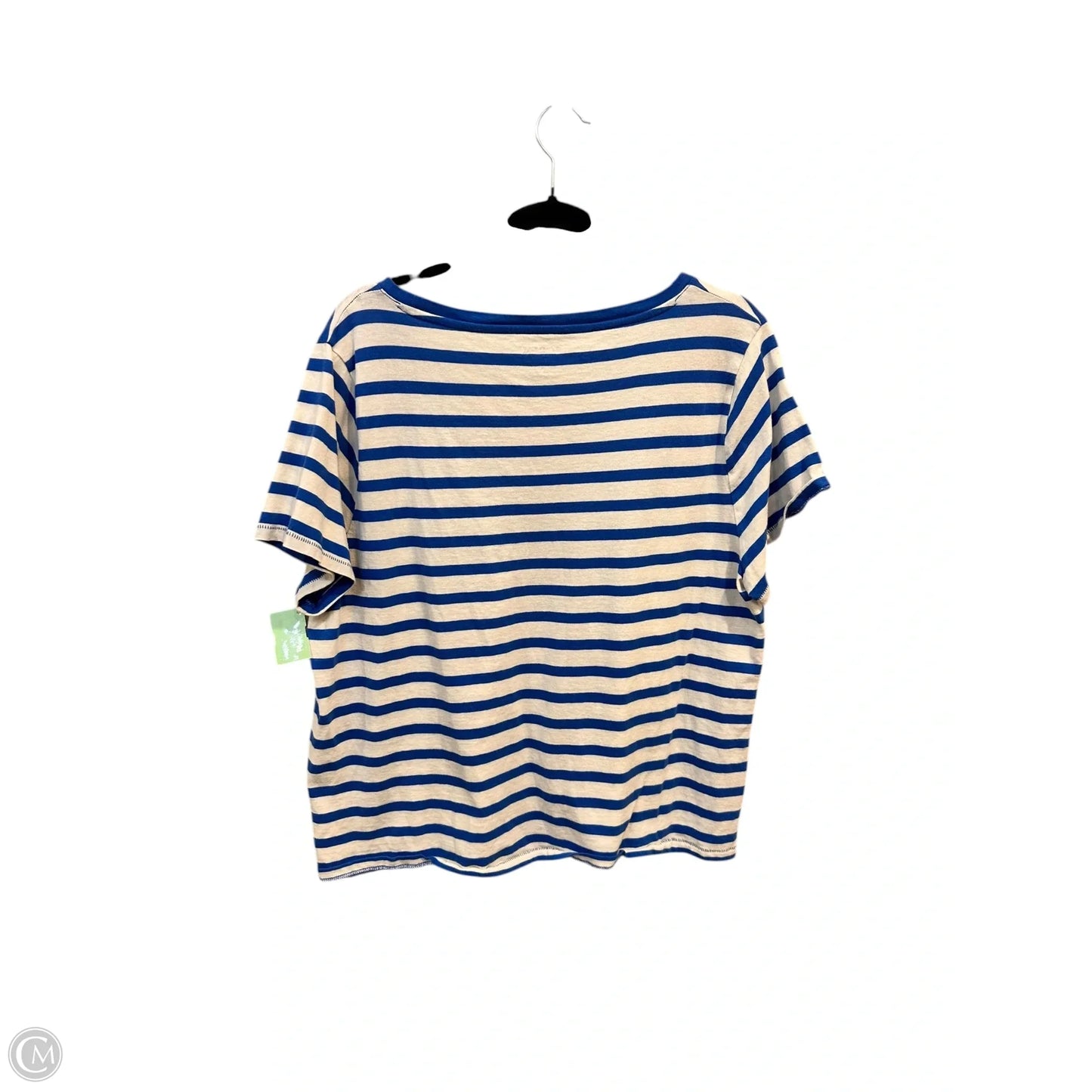 Top Short Sleeve By J. Crew In Blue & White, Size: Xl