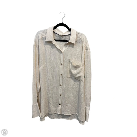 Top Long Sleeve By Pilcro In Cream, Size: Xl