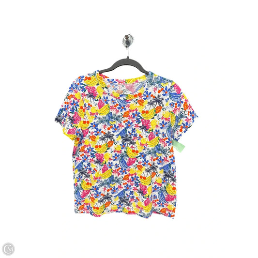 Top Short Sleeve By Loft In Floral Print, Size: M