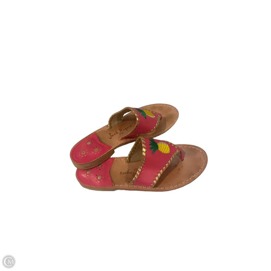 Sandals Flats By Jack Rogers In Brown & Pink, Size: 9