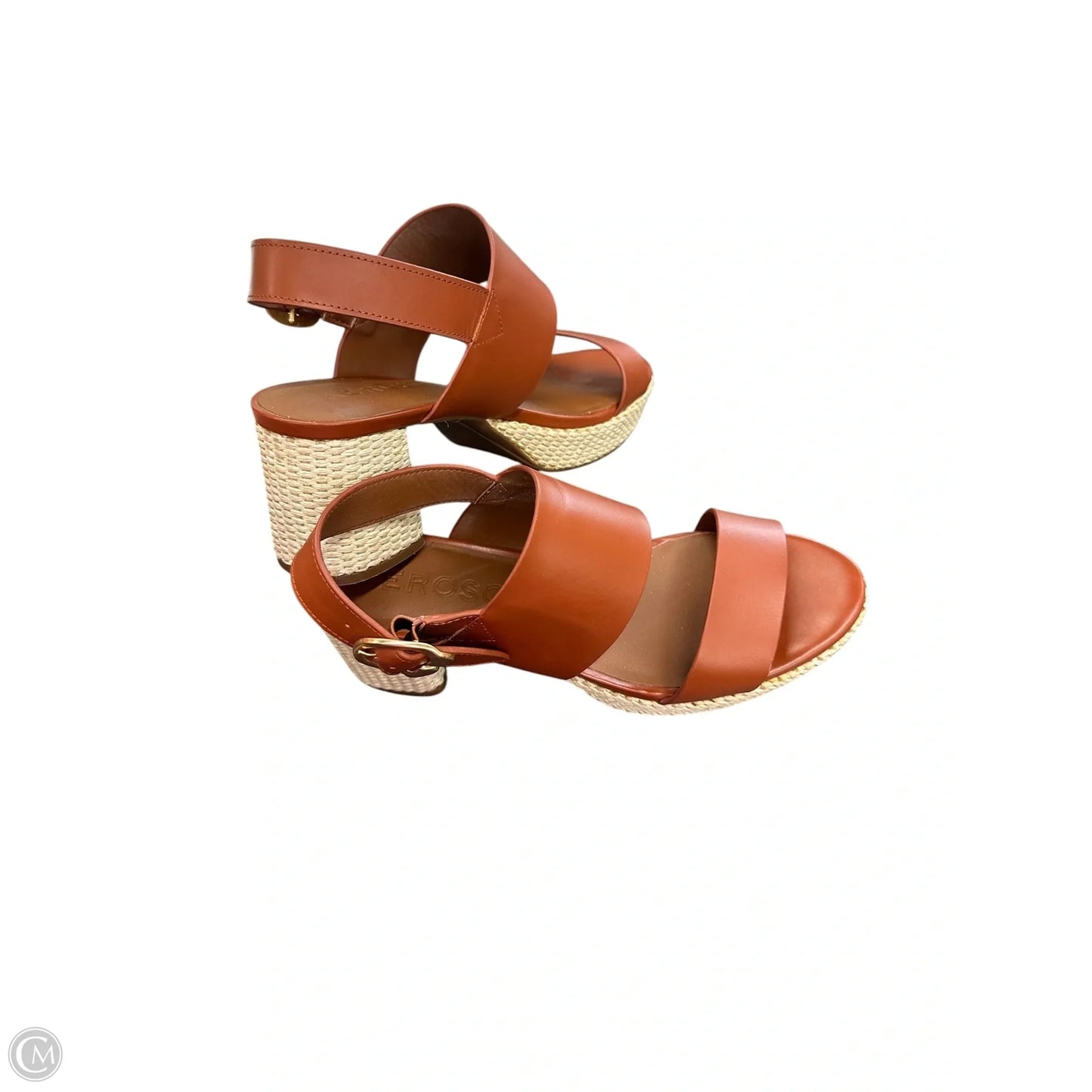 Shoes Heels Block By Aerosoles In Brown & Cream, Size: 10