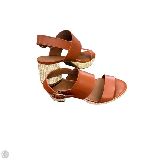 Shoes Heels Block By Aerosoles In Brown & Cream, Size: 10