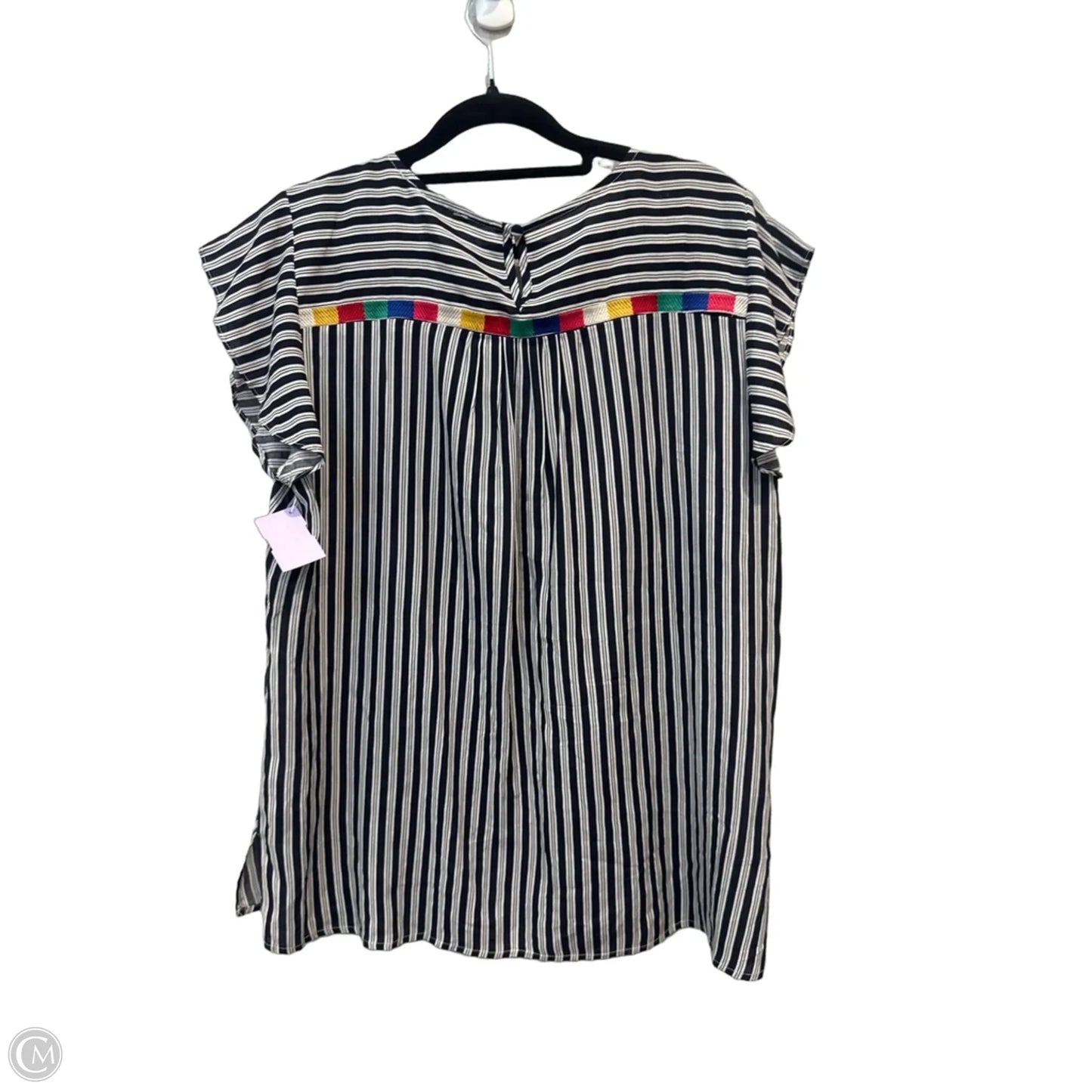 Top Short Sleeve By Andree By Unit In Black & White, Size: L