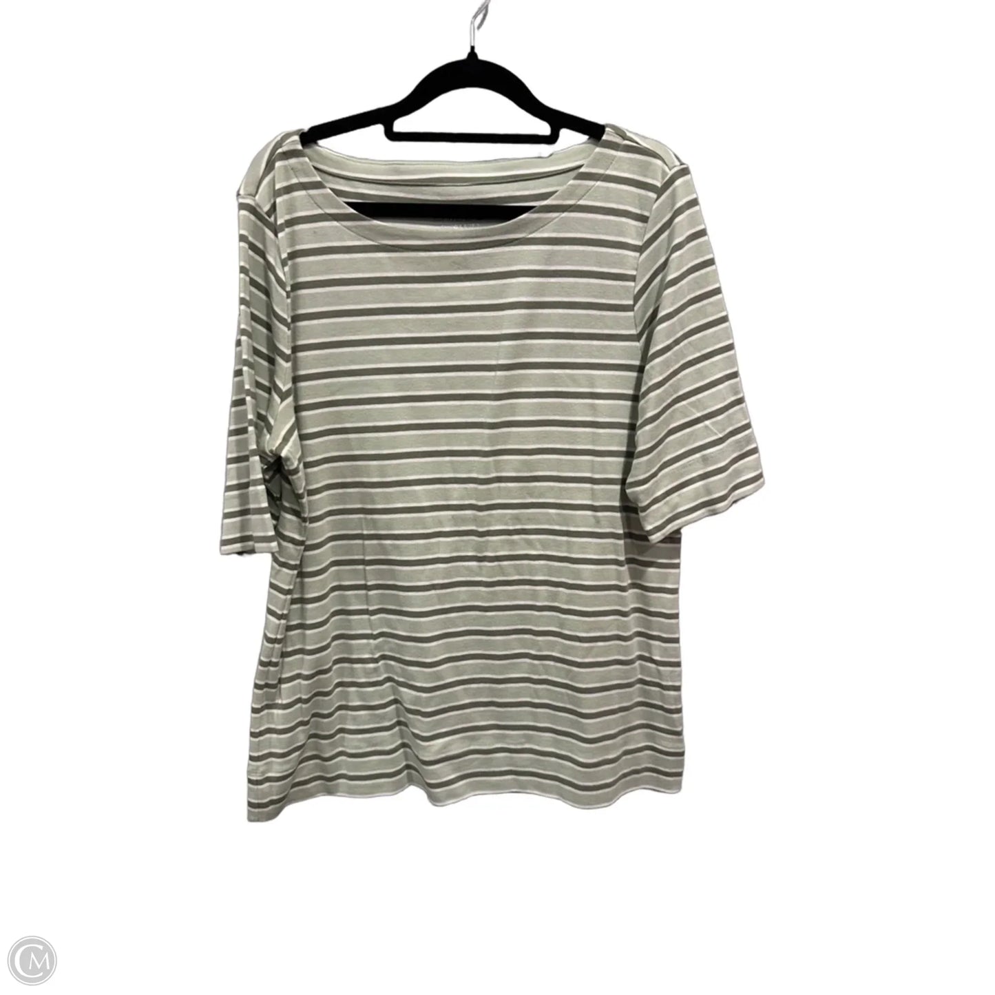 Top Short Sleeve By Chicos In Striped Pattern, Size: L