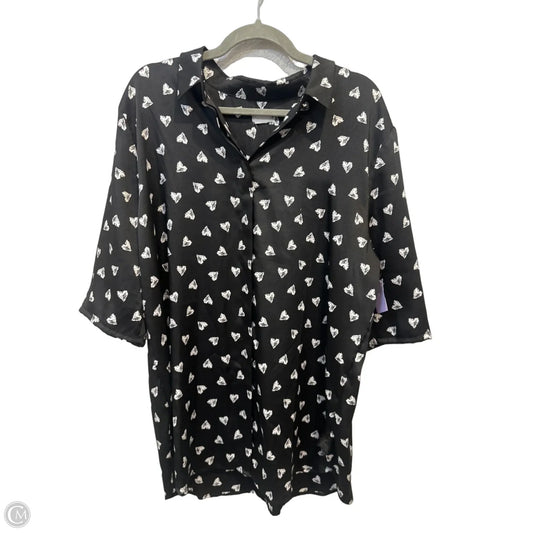 Top Short Sleeve By Chicos In Black & White, Size: 2x
