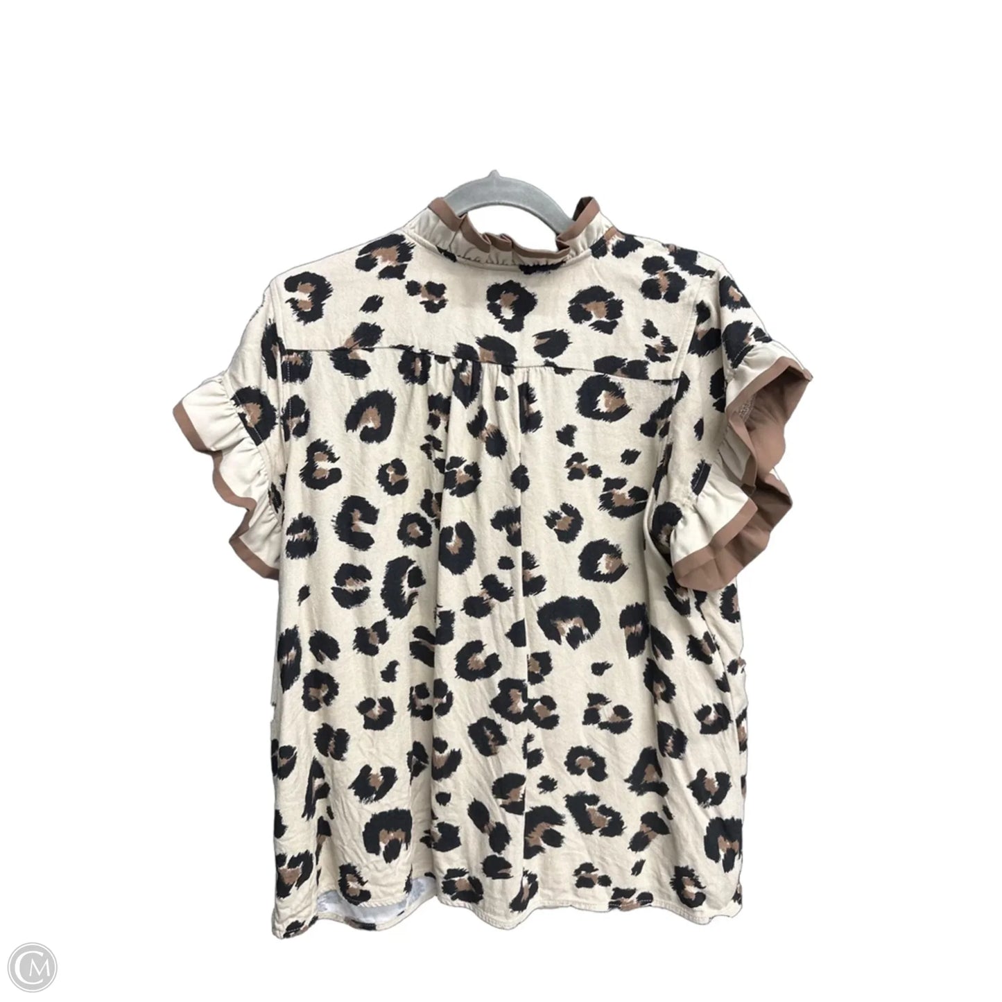 Top Short Sleeve By Entro In Leopard Print, Size: Xl