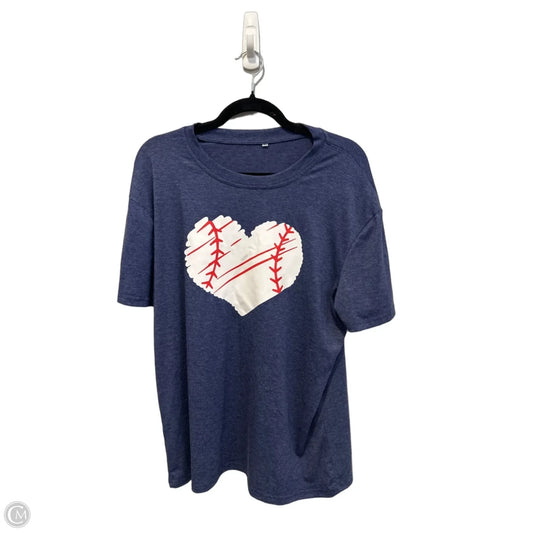 Top Short Sleeve By Clothes Mentor In Navy, Size: Xl