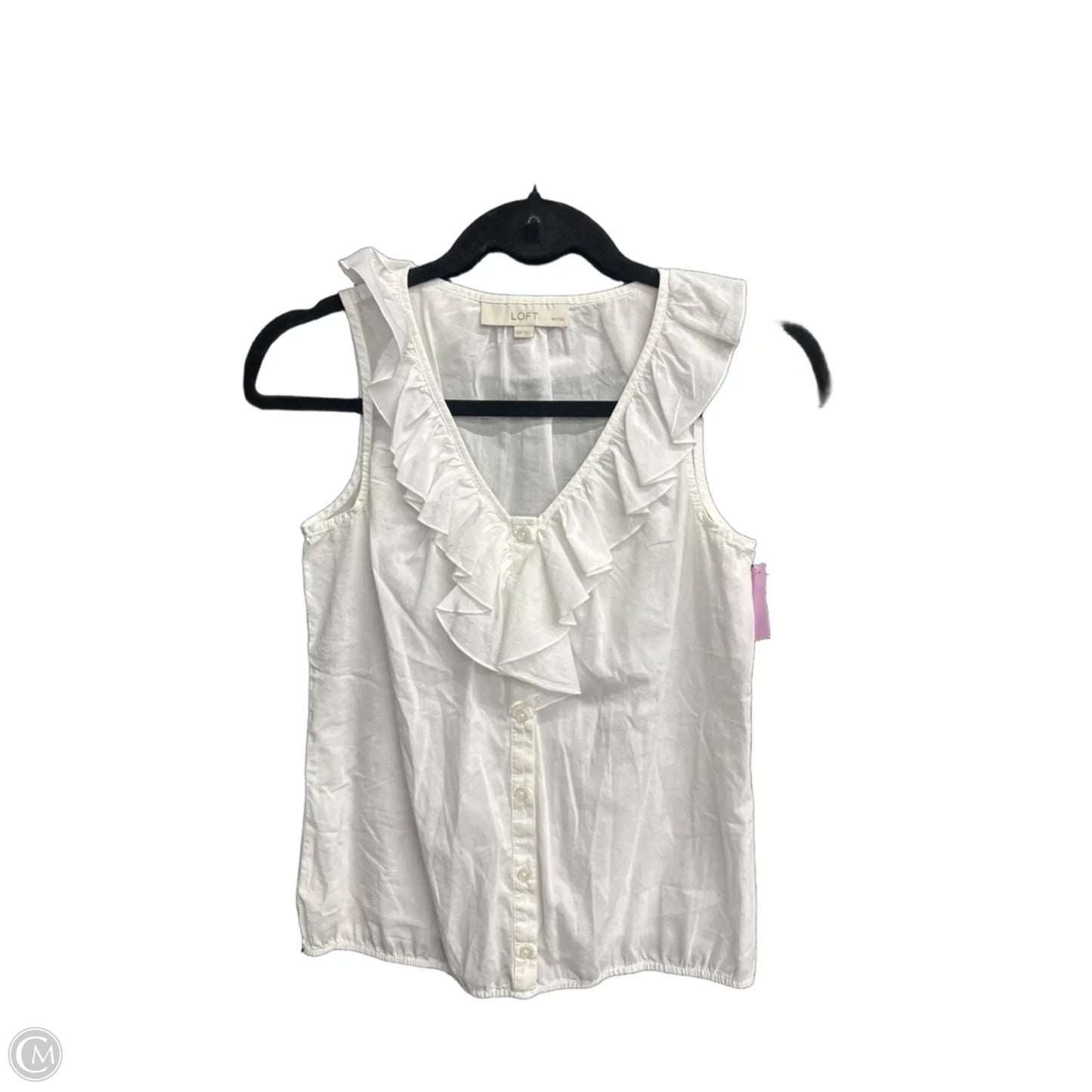 Top Sleeveless By Loft In White, Size: Xsp