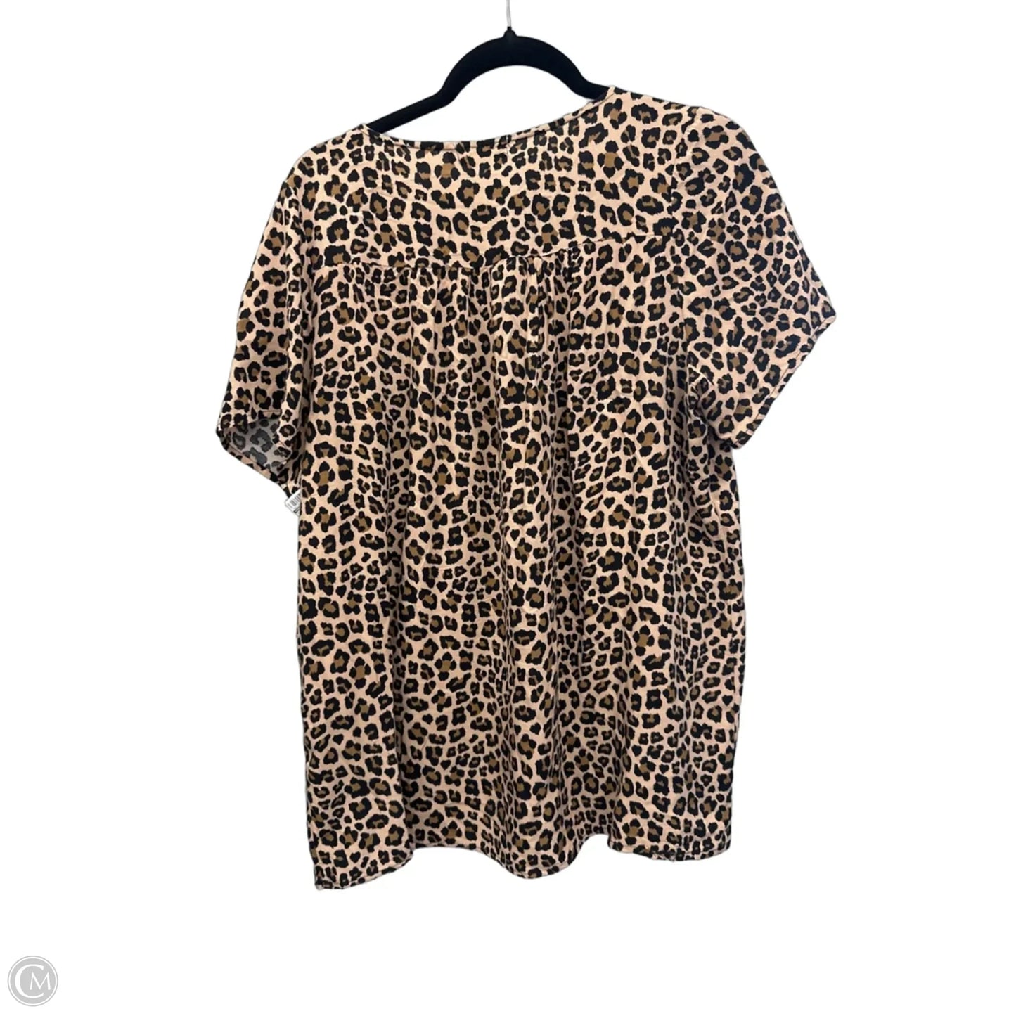Top Short Sleeve By Southern Stitch In Leopard Print, Size: L