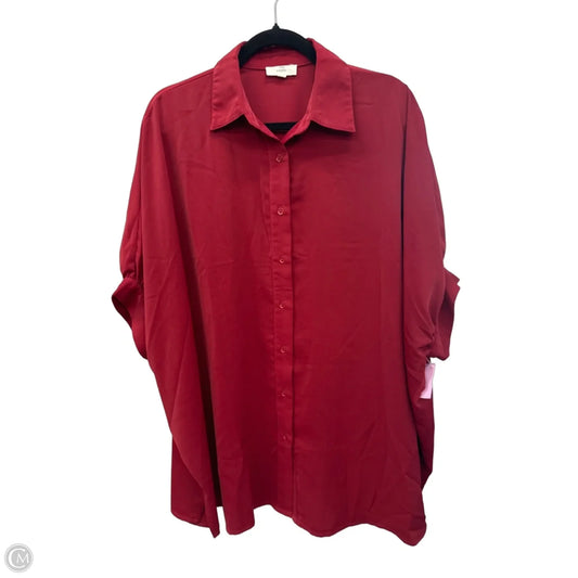Top Short Sleeve By Entro In Maroon, Size: S