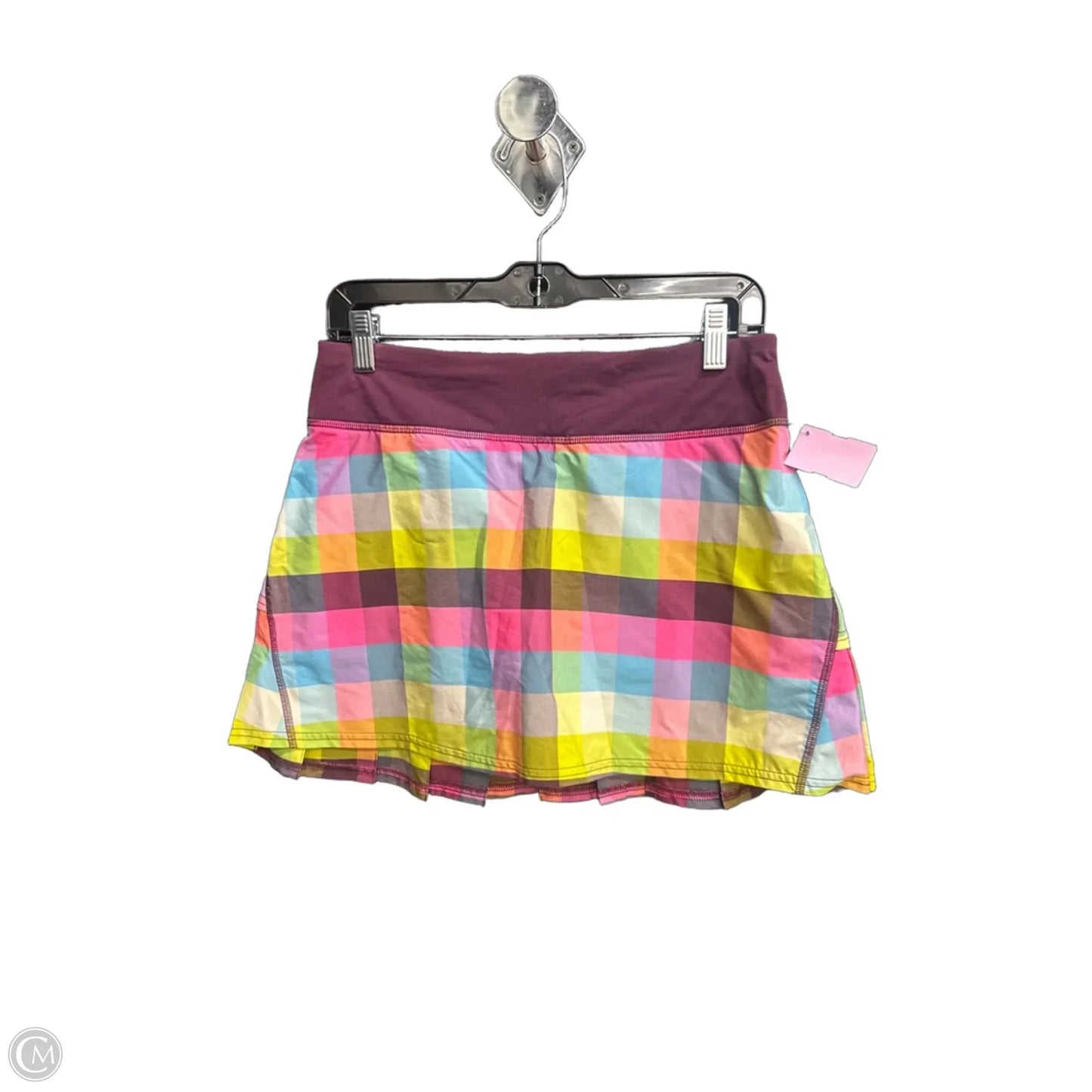 Athletic Skort By Lululemon In Plaid Pattern, Size: S