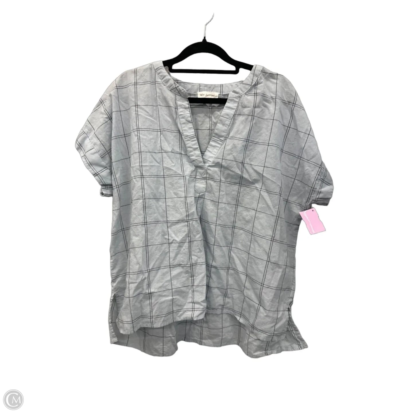 Top Short Sleeve By Blu Pepper In Black & Blue, Size: L