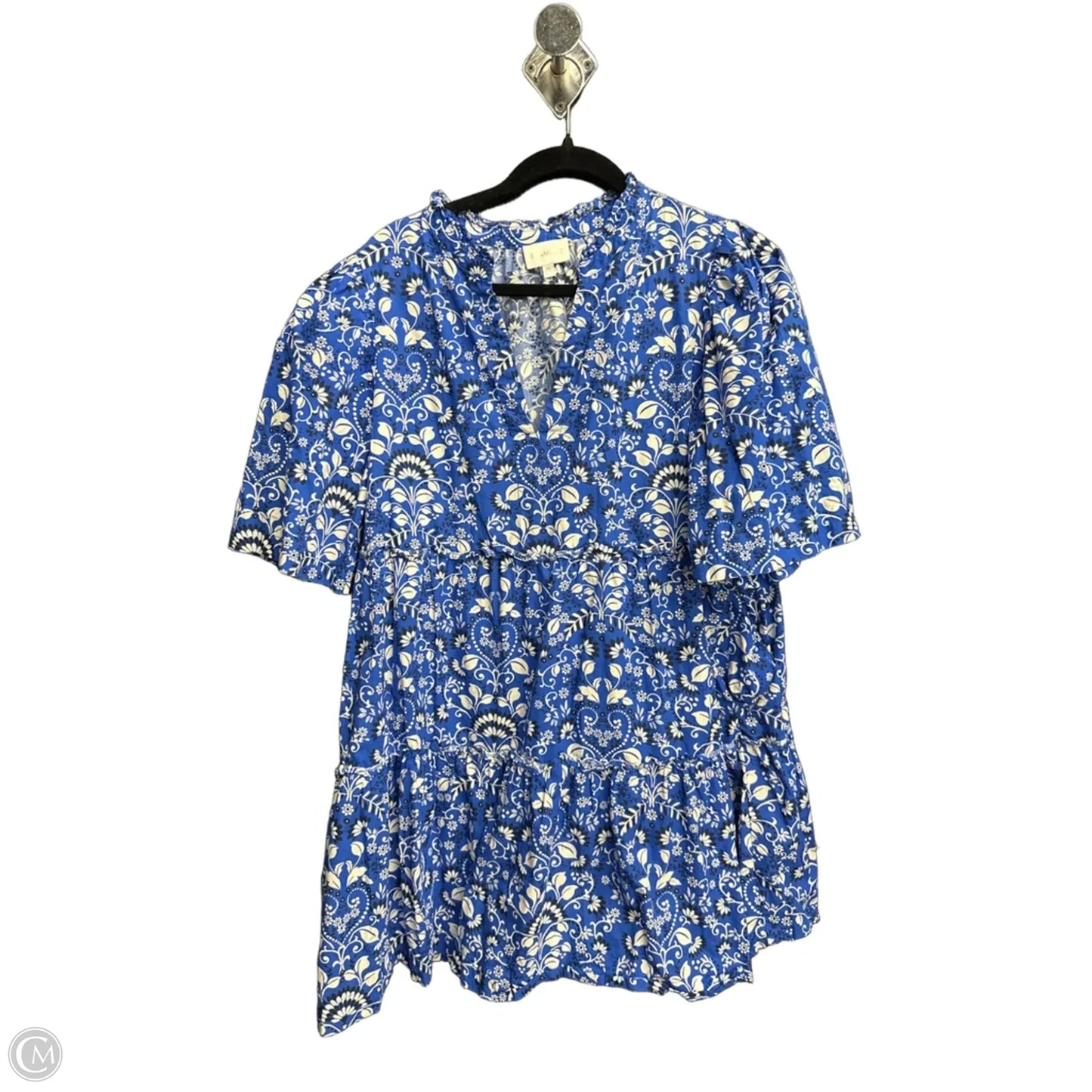 Dress Casual Short By Sugar Lips In Blue & White, Size: Xl