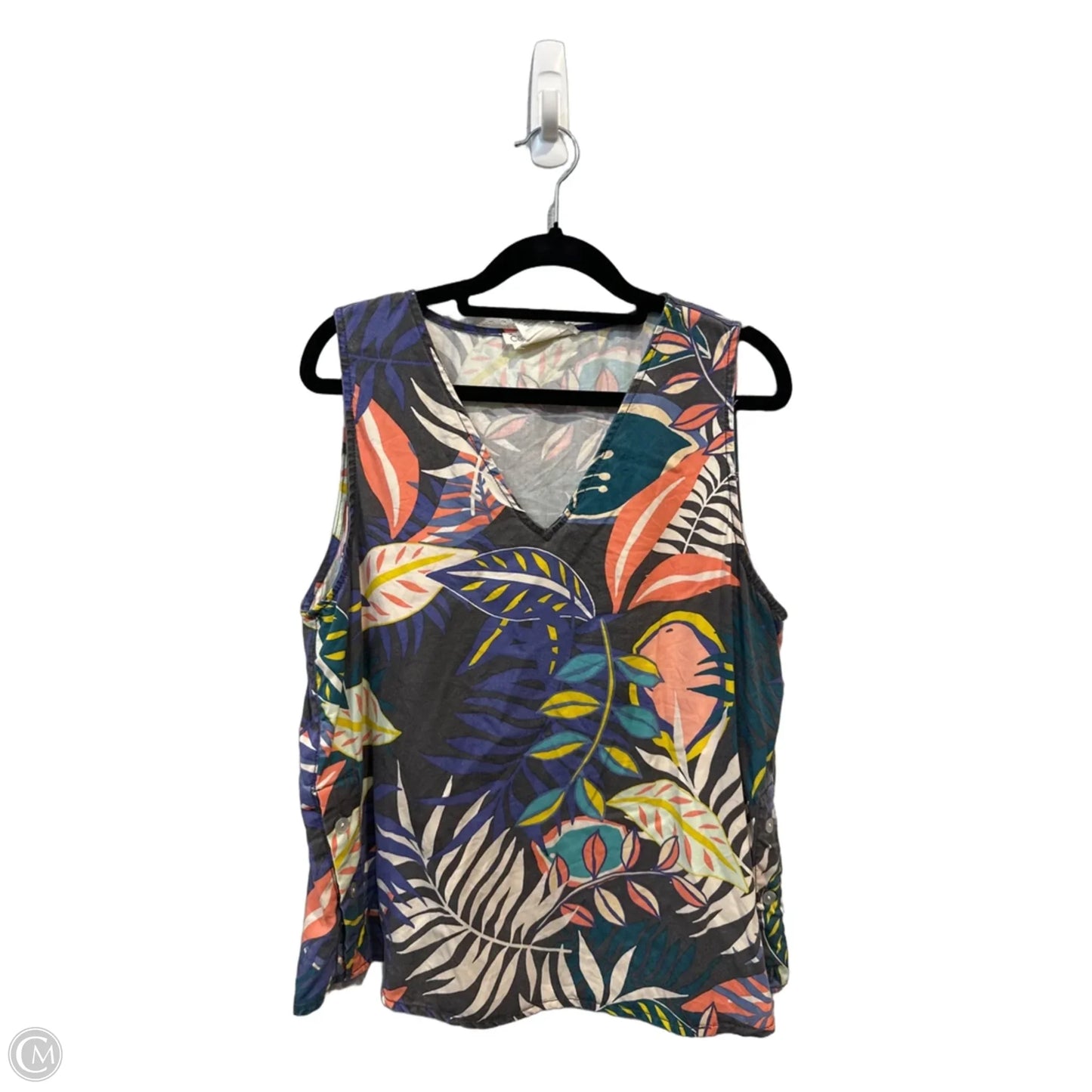 Top Sleeveless By C And C In Tropical Print, Size: L