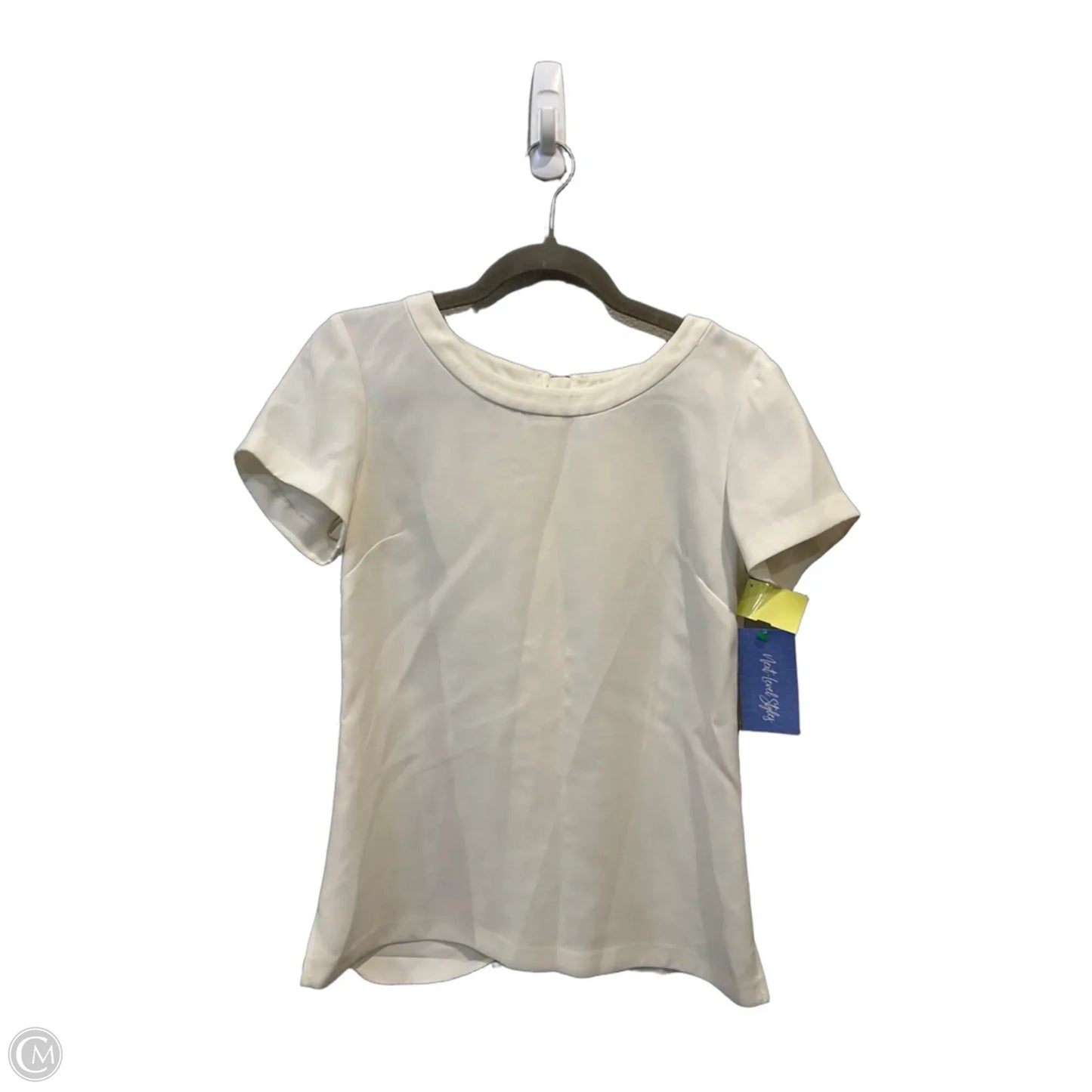 Top Short Sleeve By Banana Republic In White, Size: S