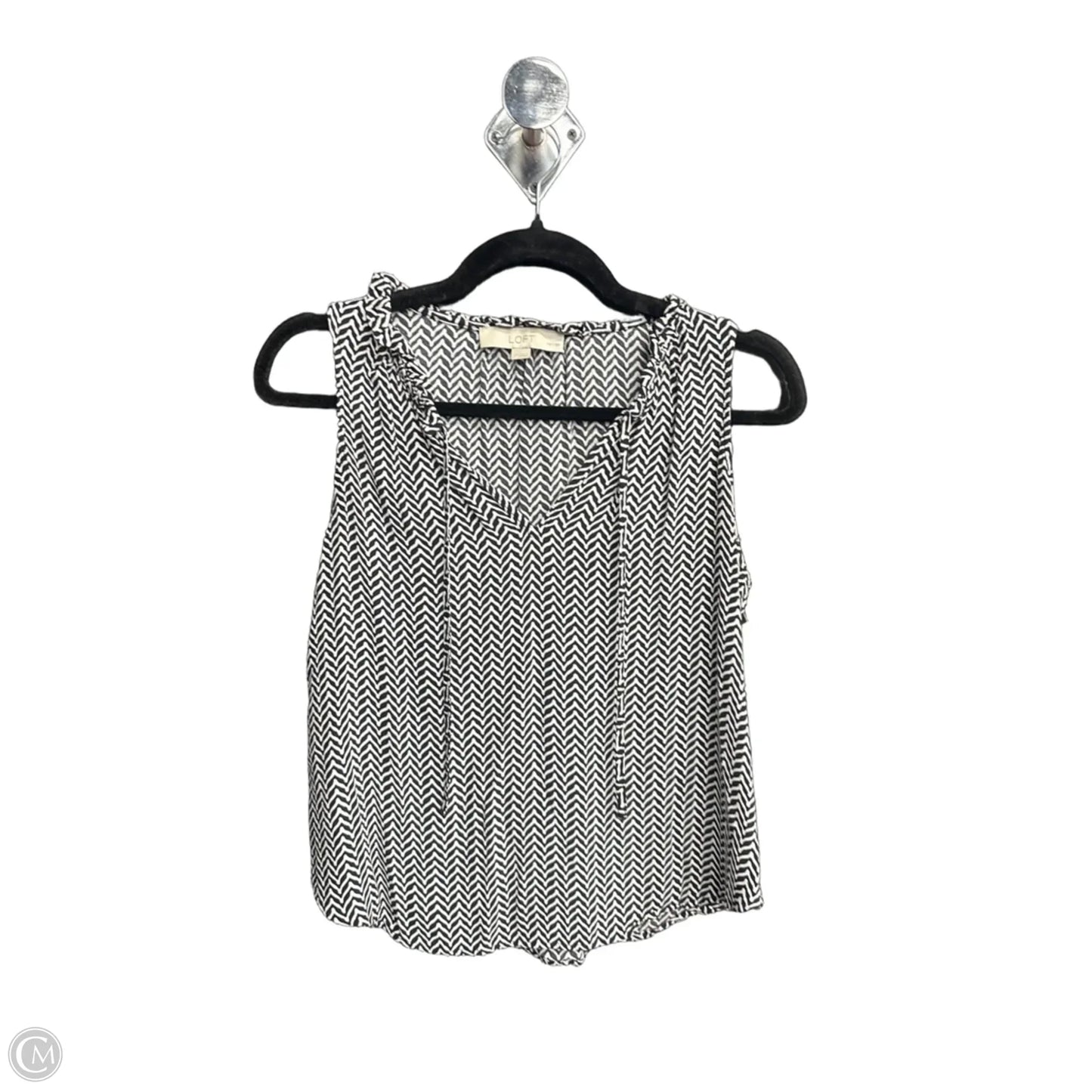 Top Sleeveless By Loft In Black & White, Size: Xs