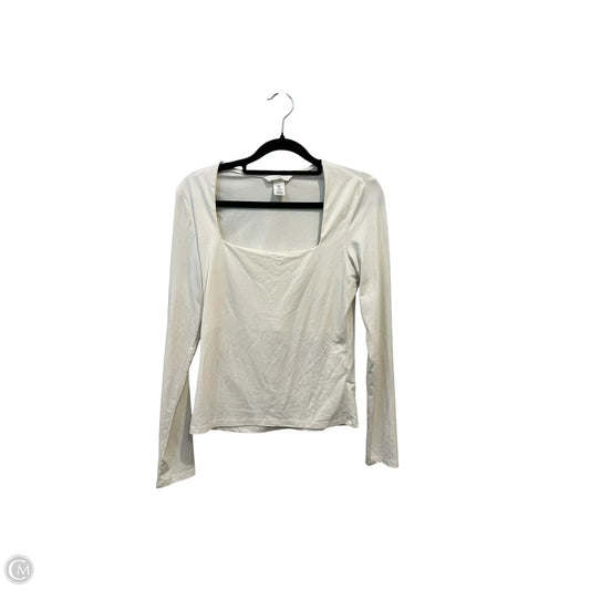 Top Long Sleeve By H&m In White, Size: S