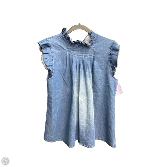 Top Sleeveless By Mazik In Blue, Size: S