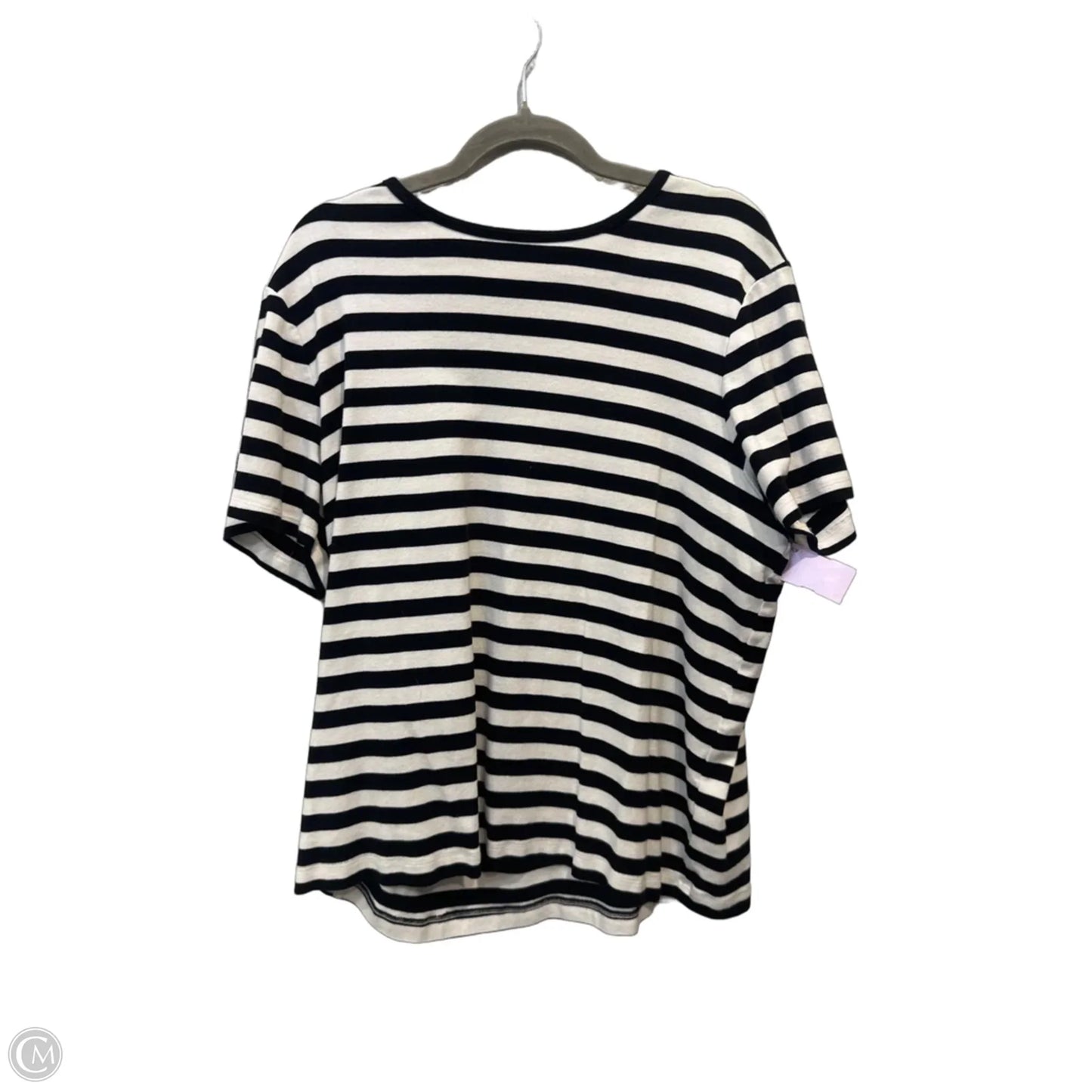Top Short Sleeve By Jones New York In Striped Pattern, Size: 3x