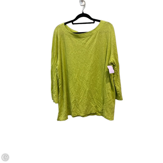 Top Long Sleeve By Eileen Fisher In Green, Size: Xl