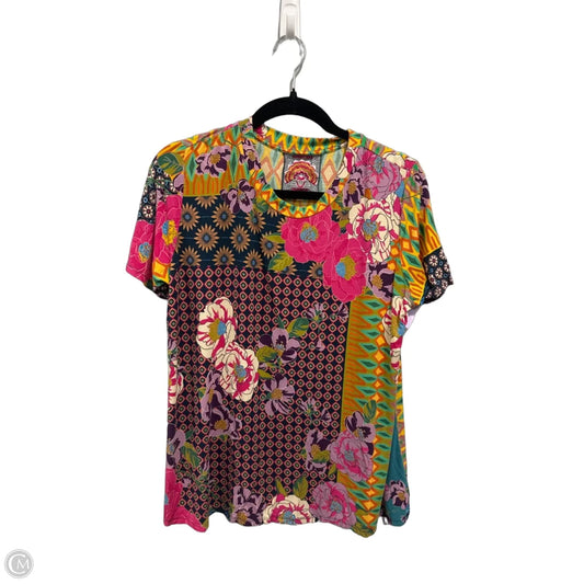 Top Short Sleeve By Johnny Was In Multi-colored, Size: M