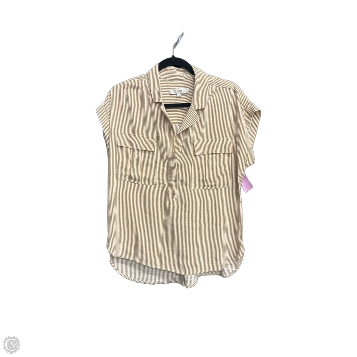 Top Short Sleeve By Loft In Striped Pattern, Size: S