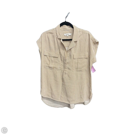 Top Short Sleeve By Loft In Striped Pattern, Size: S