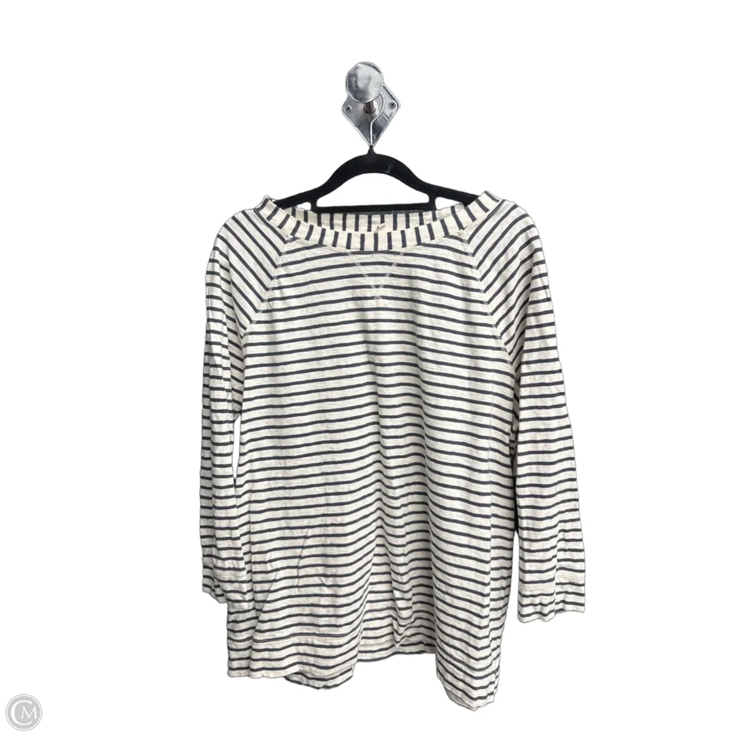 Top Long Sleeve By Lou And Grey In Striped Pattern, Size: L