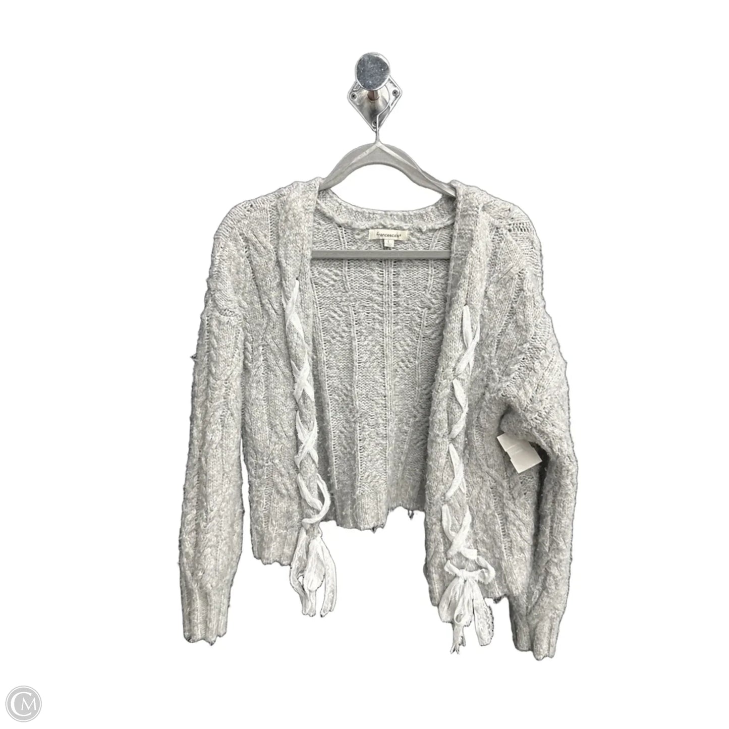 Sweater Cardigan By Francesca’s In Grey, Size: L