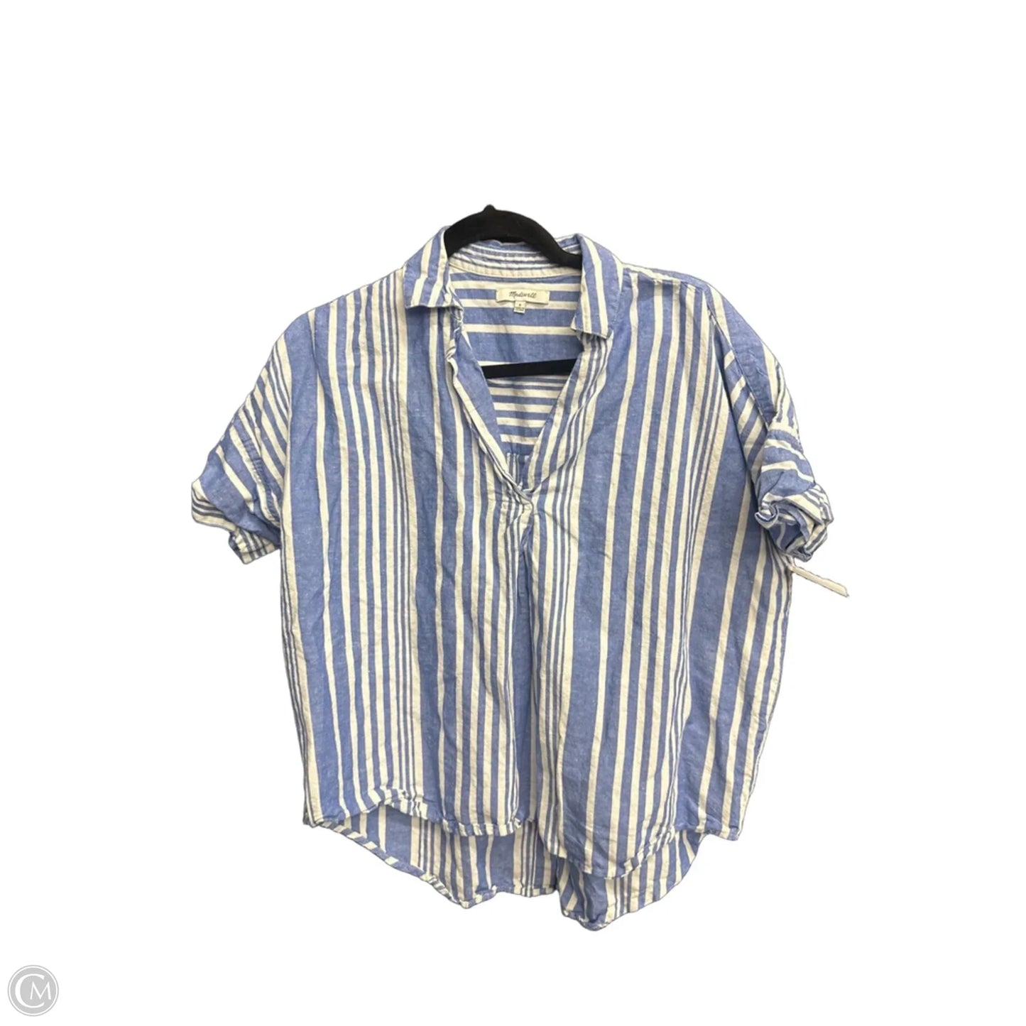 Top Short Sleeve By Madewell In Striped Pattern, Size: S