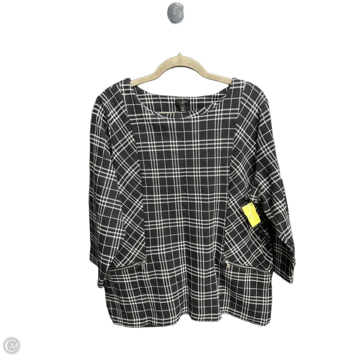 Top Long Sleeve By Talbots In Plaid Pattern, Size: Xl