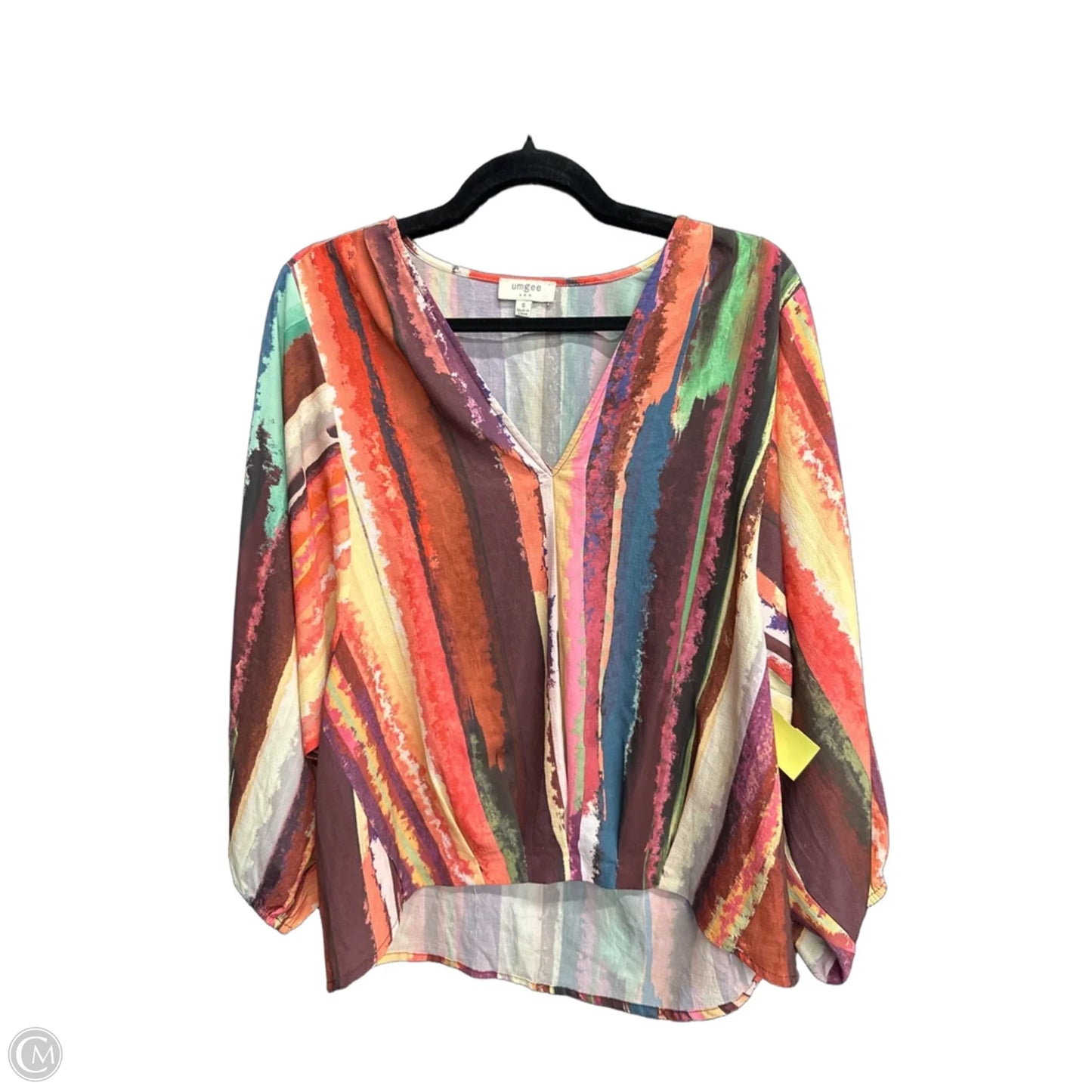 Top Long Sleeve By Umgee In Rainbow Print, Size: S