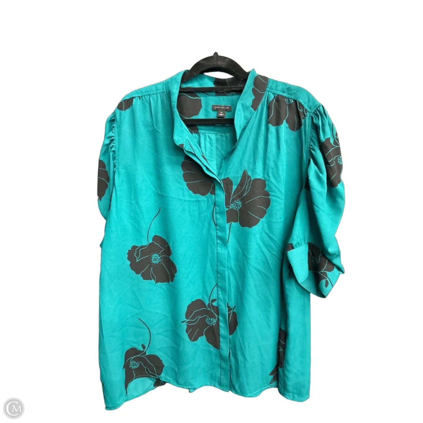 Top Short Sleeve By Ann Taylor In Floral Print, Size: Xl