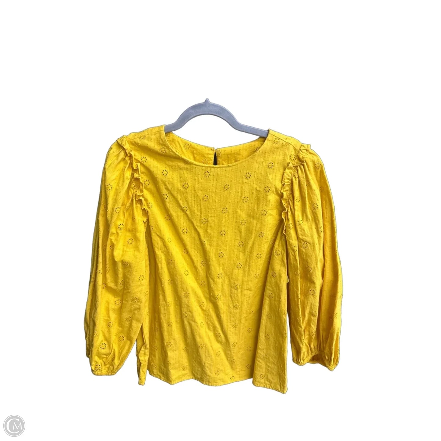 Top Long Sleeve By Universal Thread In Yellow, Size: M