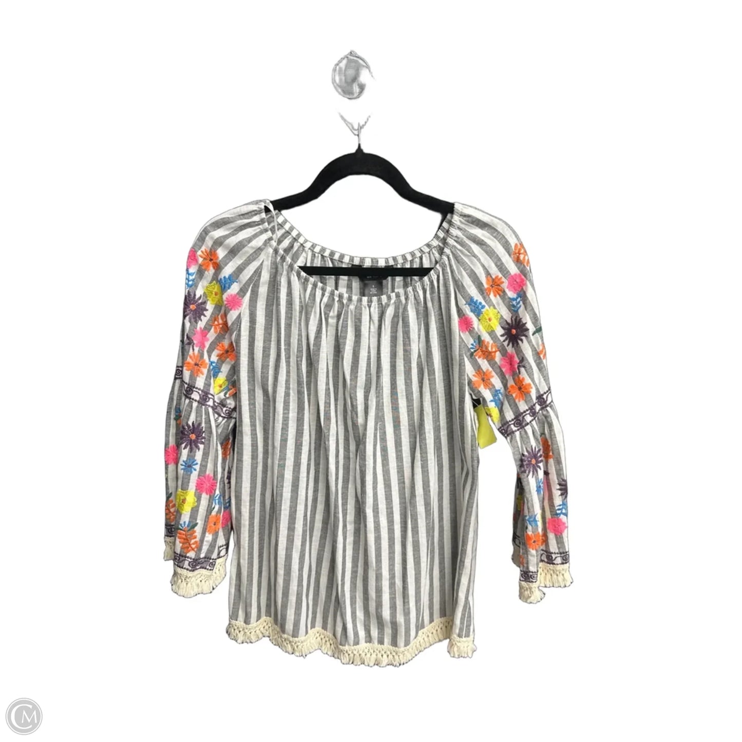 Top Long Sleeve By Ali Miles In Striped Pattern, Size: S