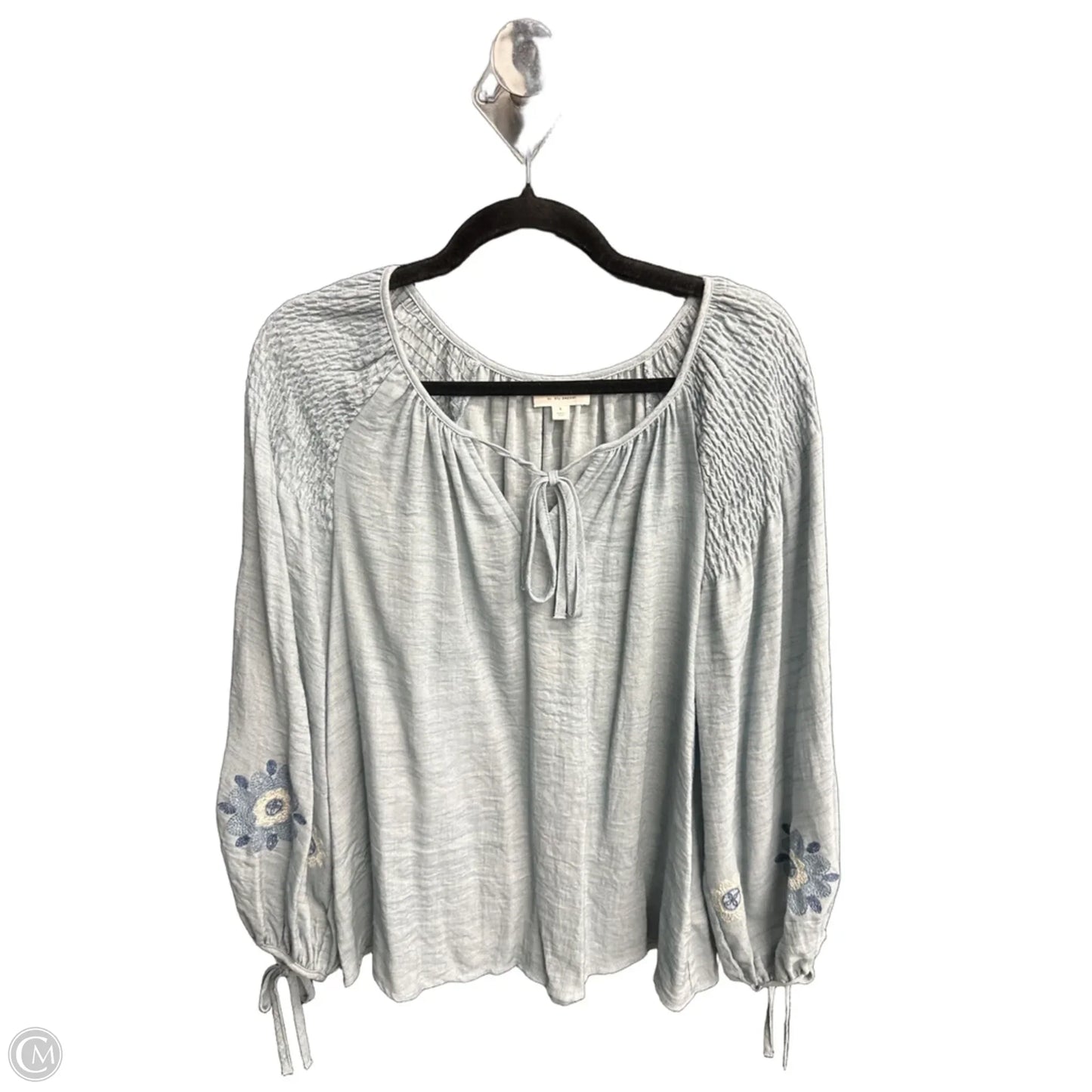 Top Long Sleeve By Blu Pepper In Blue, Size: S